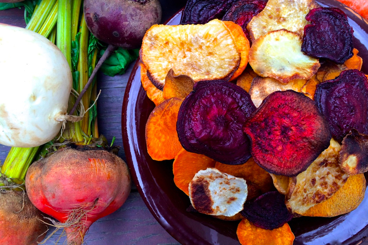 Как делают овощные чипсы 