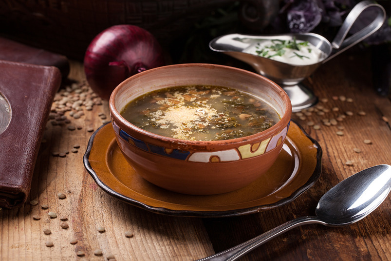 Армянский суп с чечевицей и авелуком