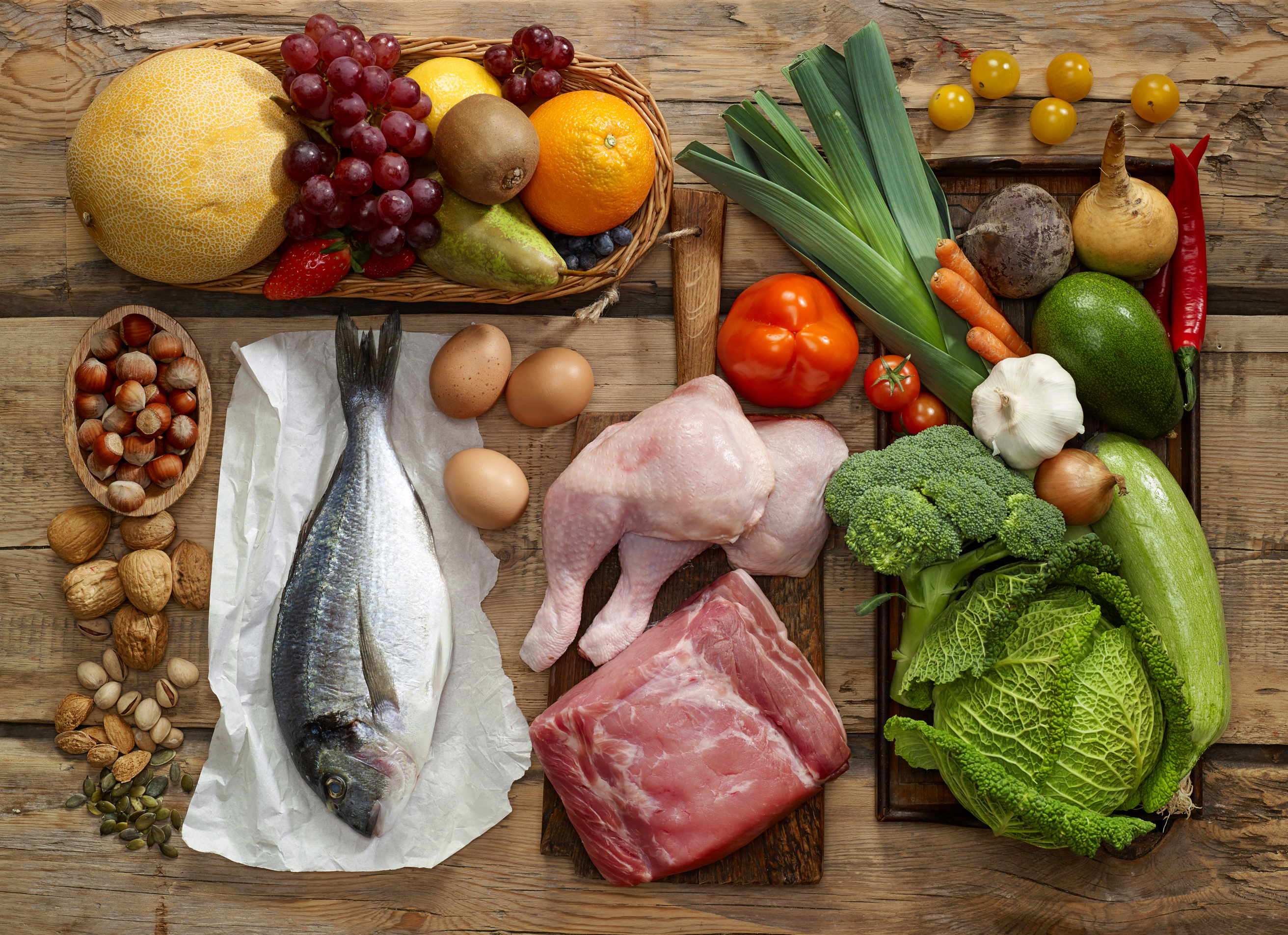Подобранные ингредиенты. Полезные продукты. Продукты питания. Натуральная пища. Здоровая еда.